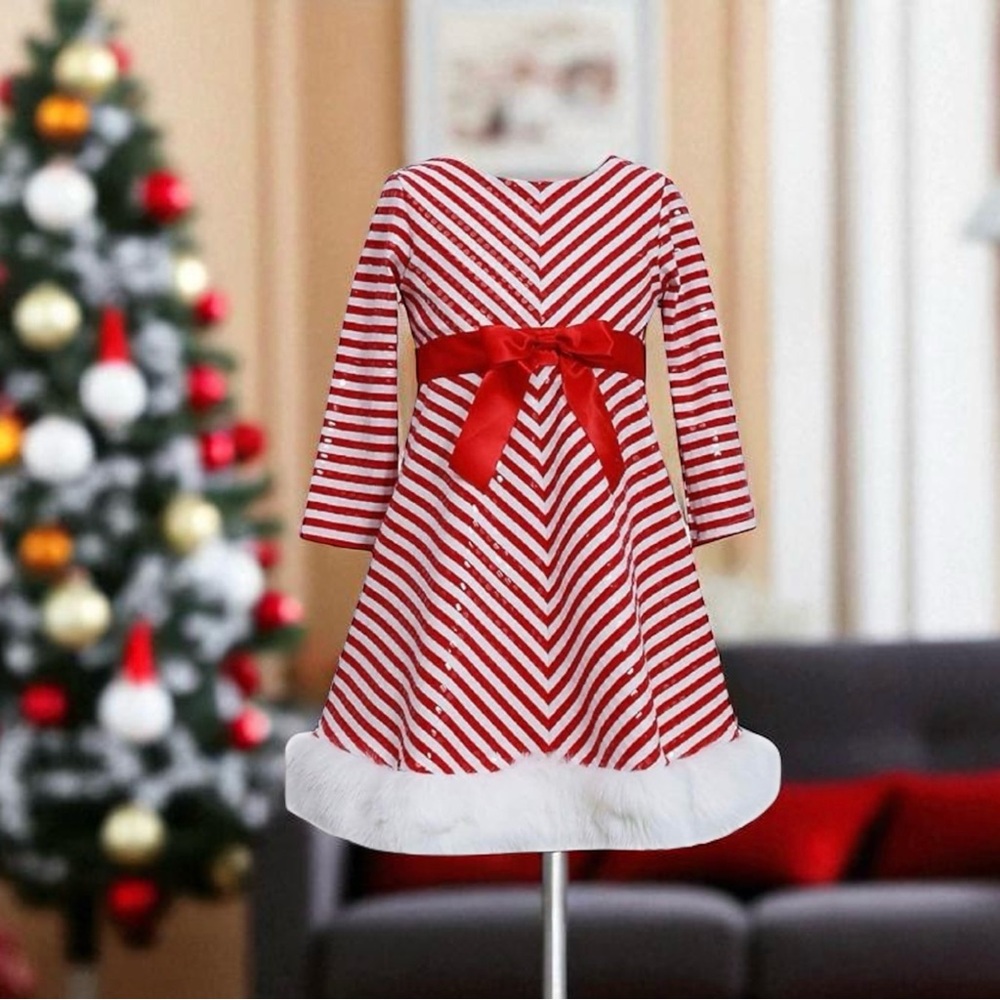 Bonnie Jean Candy Cane Dress NWT